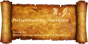 Matyasovszky Jusztina névjegykártya